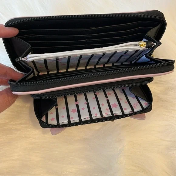Luv Betsey by Betsey Johnson wallet coin purse cat unicorn pink zipper closure - Picture 3 of 12